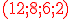 3$ \red \rm (12;8;6;2)
